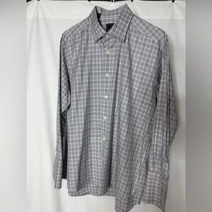 Gray Plaid David Donahue Men's Shirt